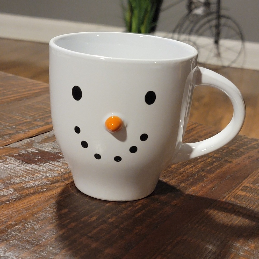 20 oz Royal Norfolk Snowman Mug with 3D‎ Carrot Nose Christmas Coffee Mug Cup